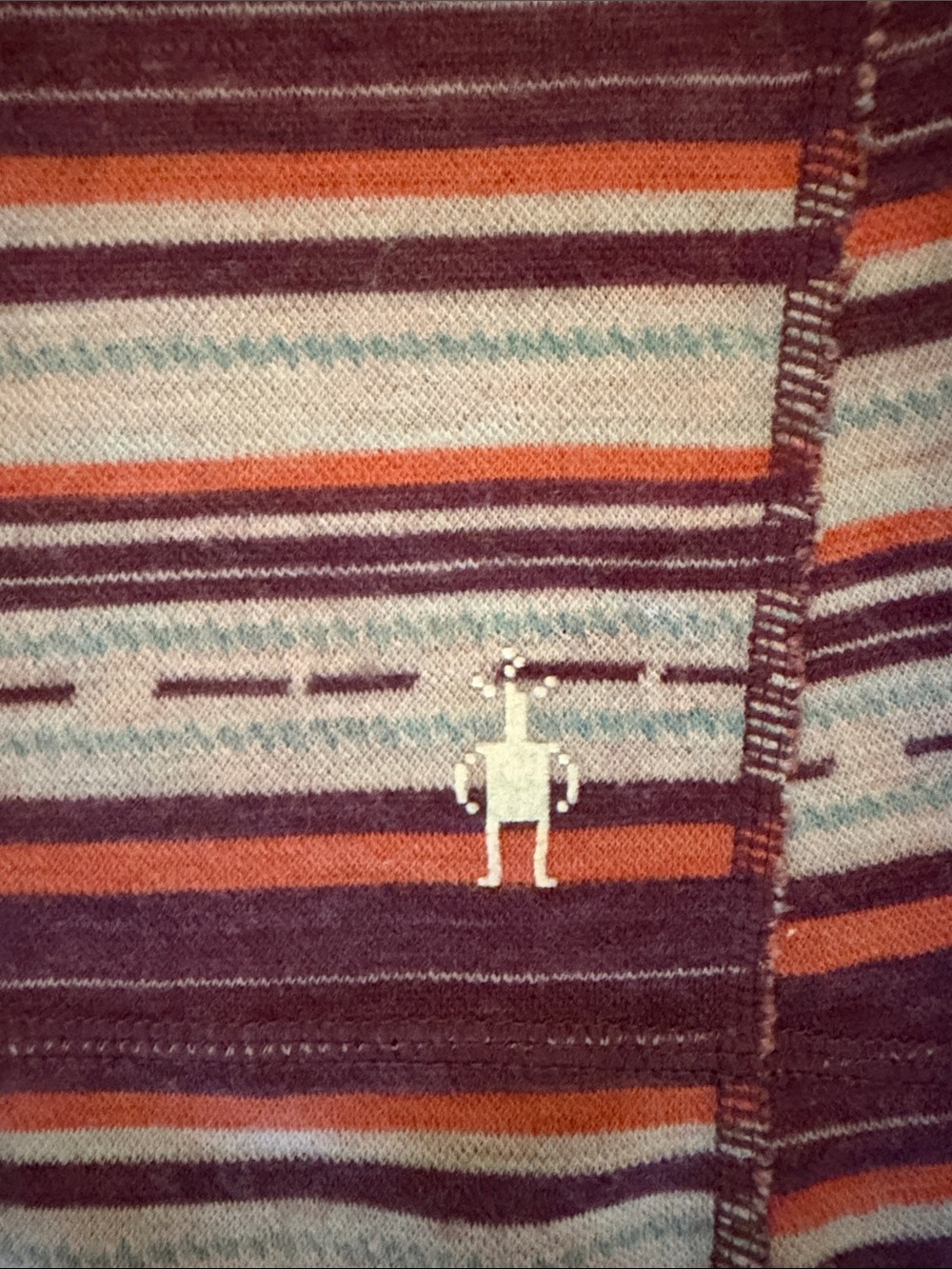 Smartwool Striped Long Sleeve Wool Top in Plum, Cream & Orange - Picture 2 of 3